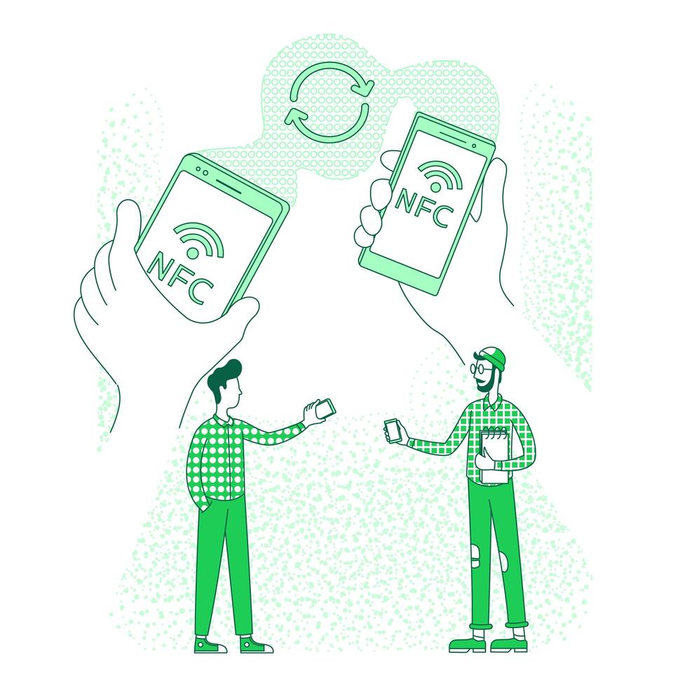 Content sharing, gadgets communication thin line concept vector illustration