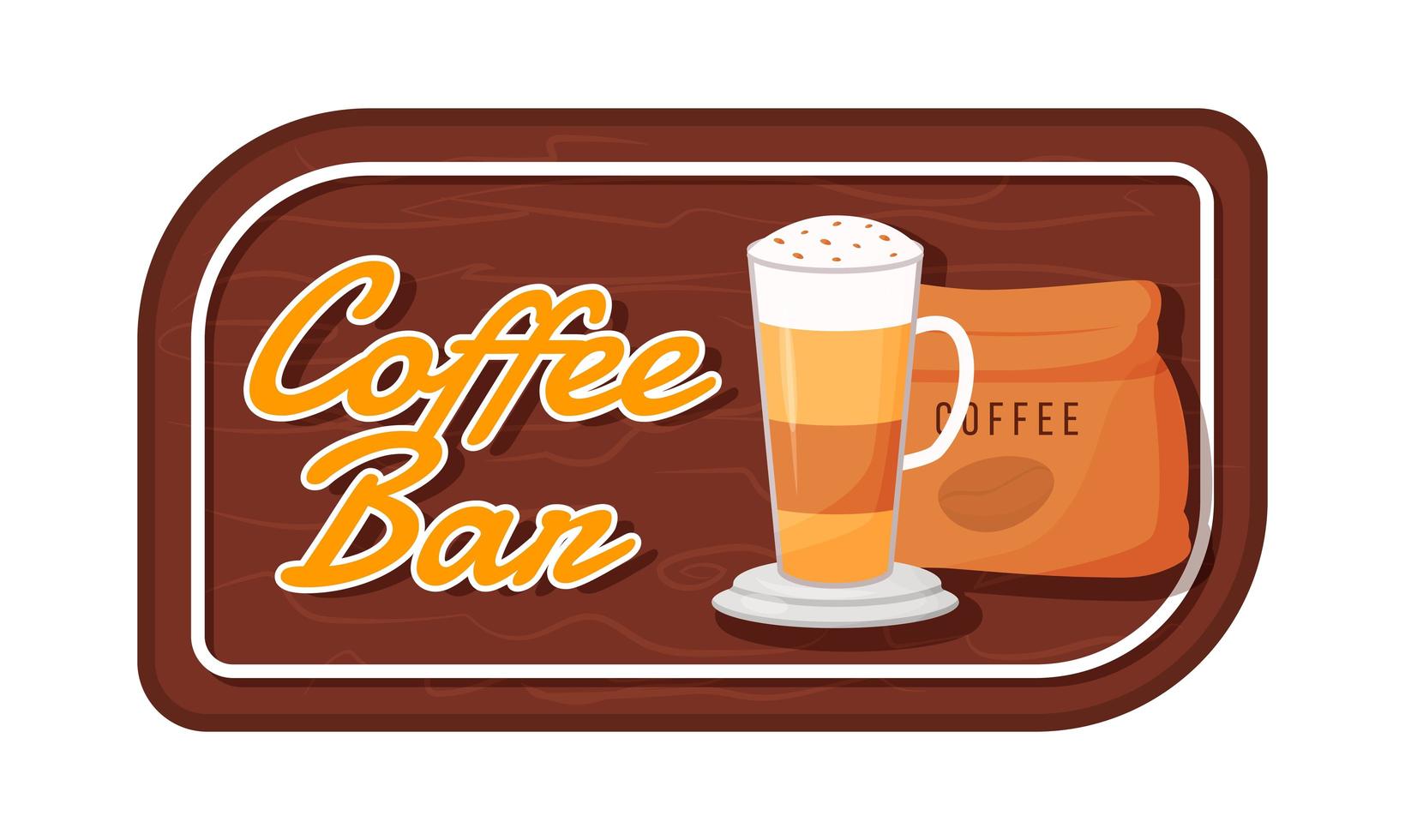 Coffee bar flat color vector label