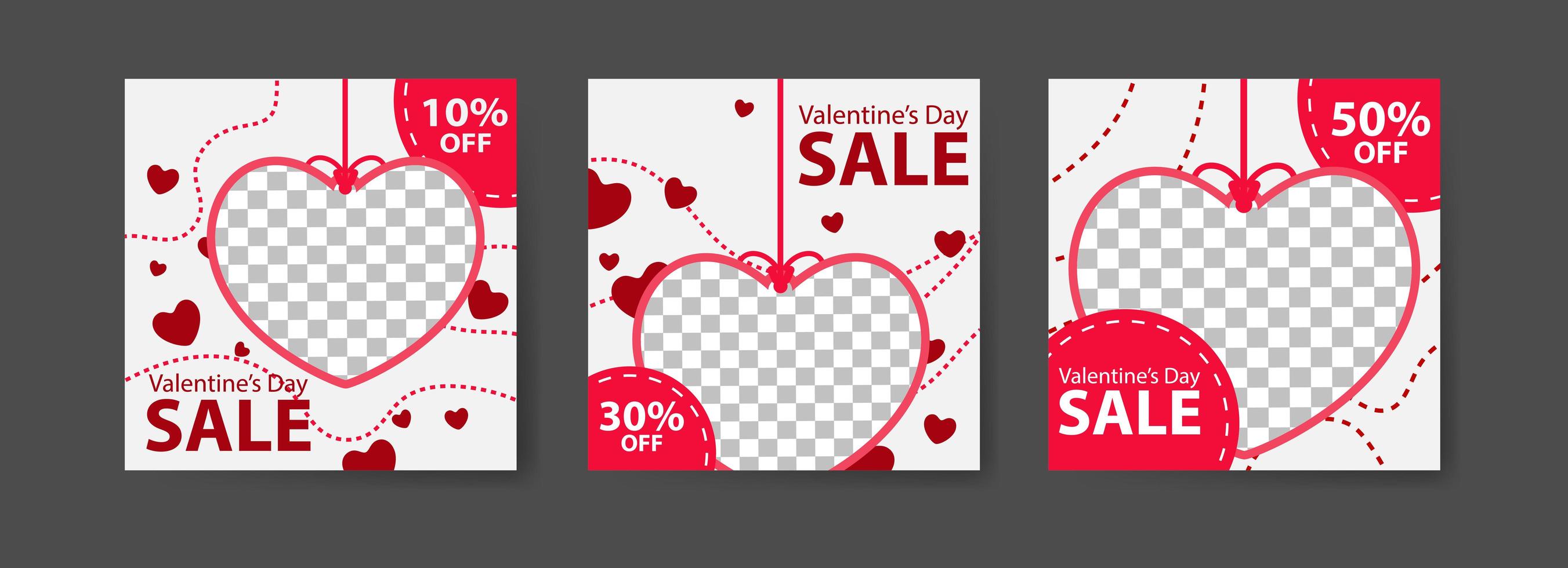 Social media post templates for digital marketing and sales promotion on Valentine's Day. fashion advertising. Offer social media banners. vector photo frame mockup illustration