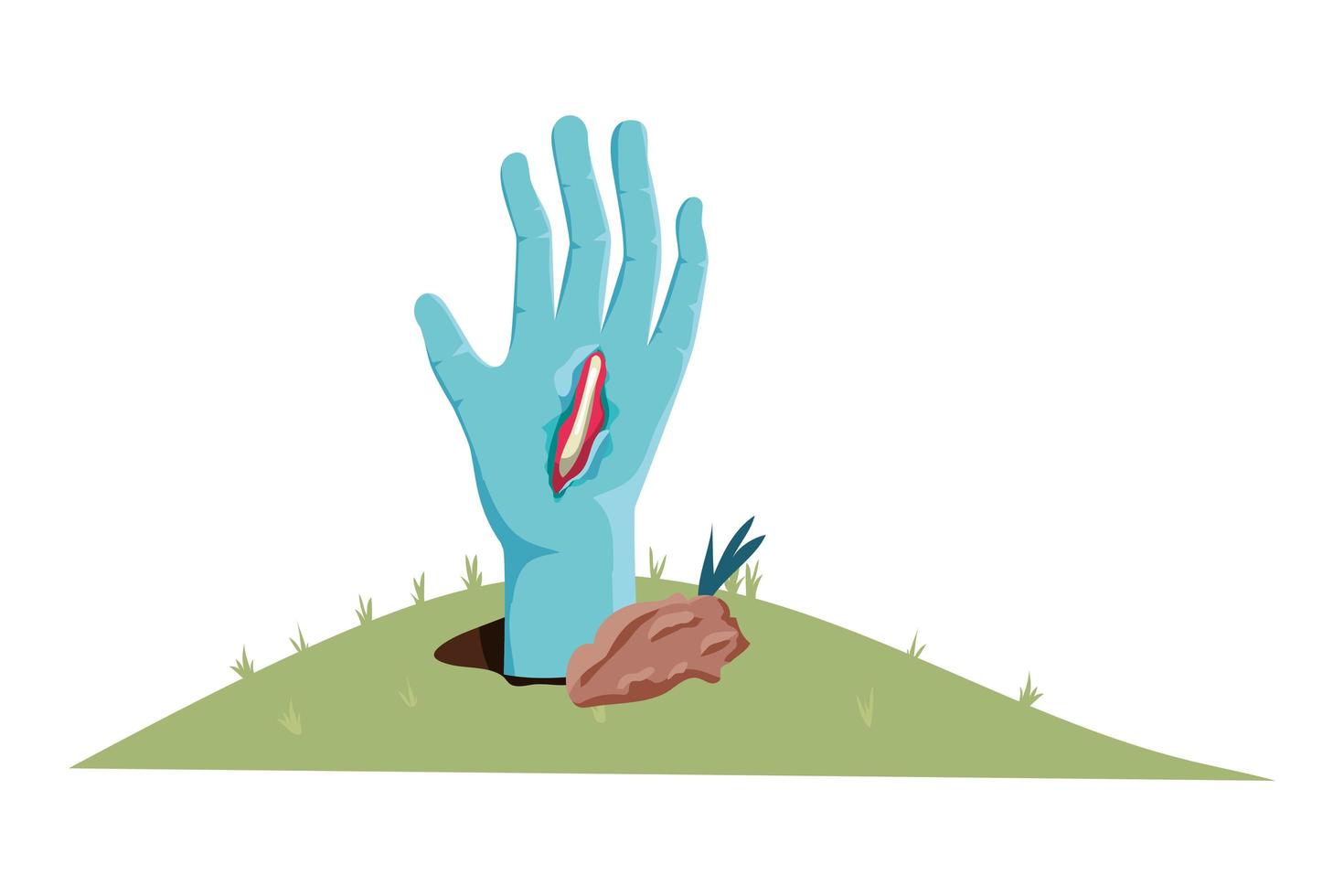 zombie hand coming out of the ground vector