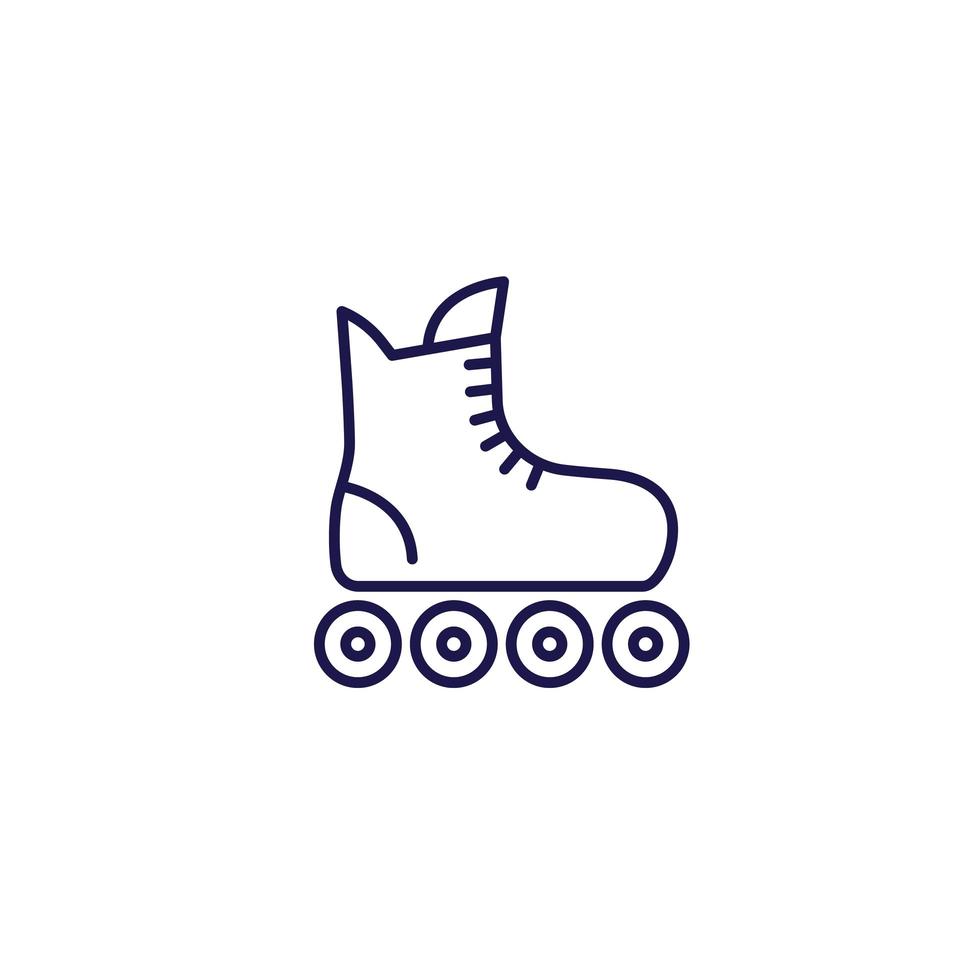 icono de línea de patines aislado en blanco vector