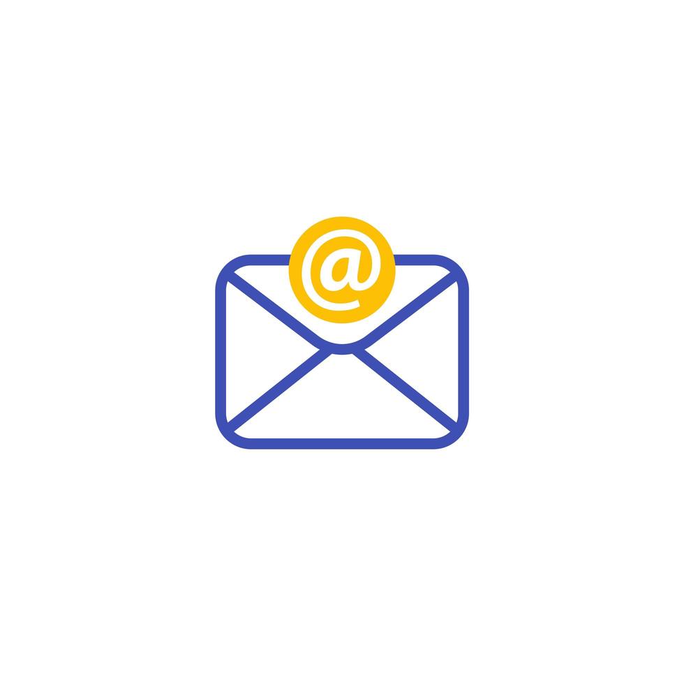 correo electrónico, icono de correo entrante en blanco vector