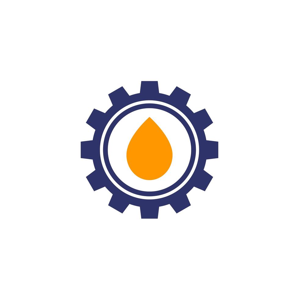 oil and gear icon on white vector