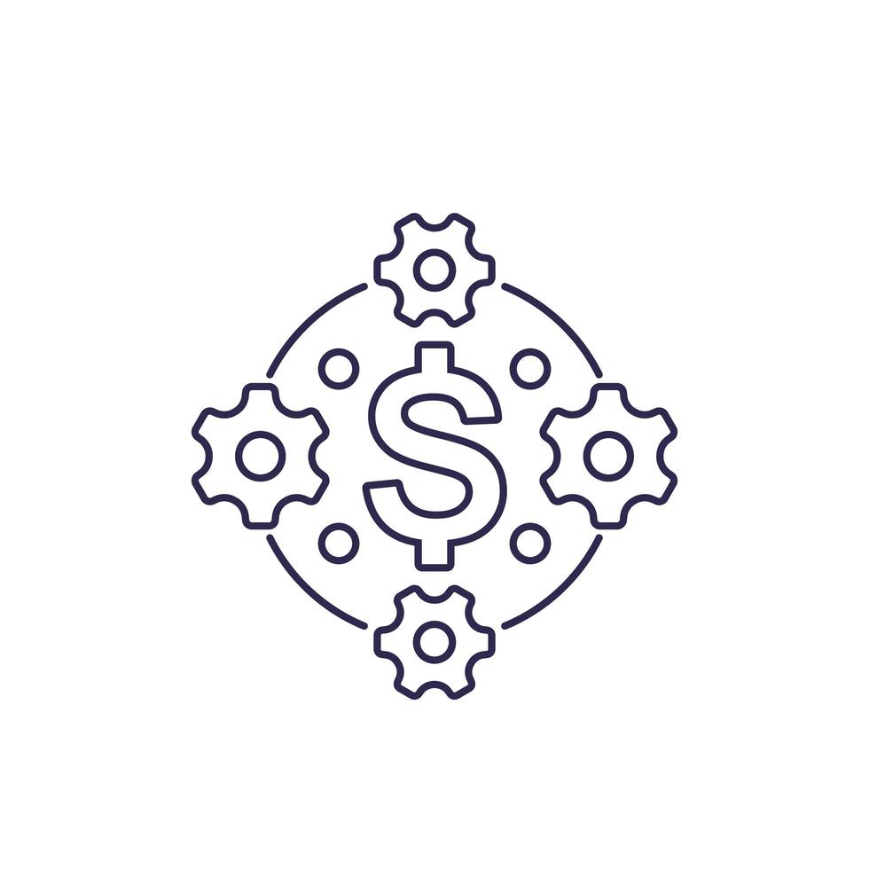 cost optimization, efficiency, financial concept, line icon vector