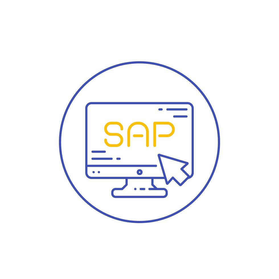 SAP, business planning software vector line icon