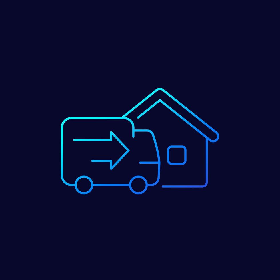 Home delivery line icon, vector