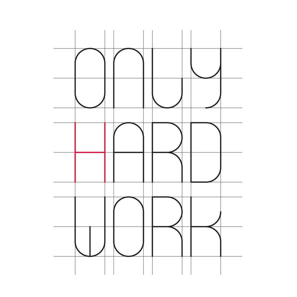 Only hard work, minimal vector poster