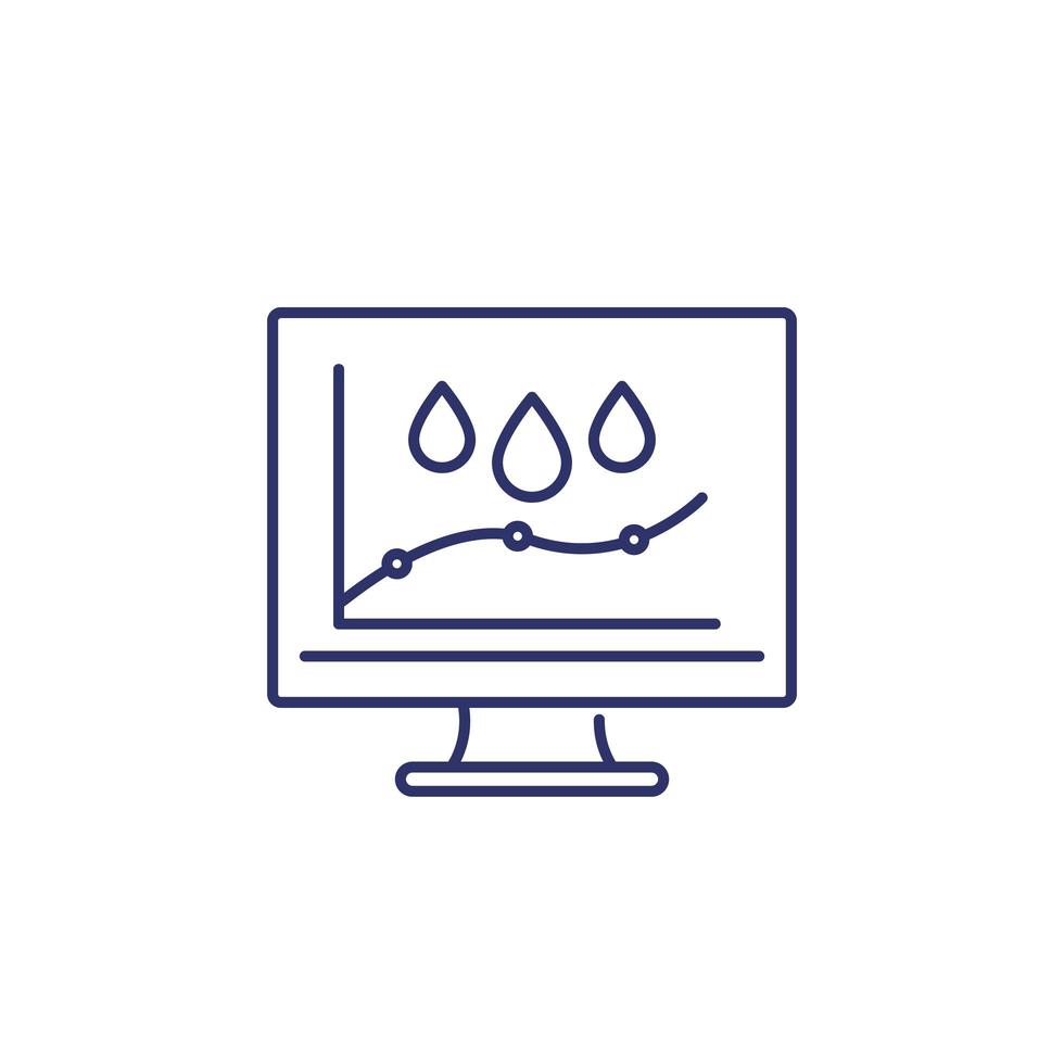 humidity monitoring line vector icon