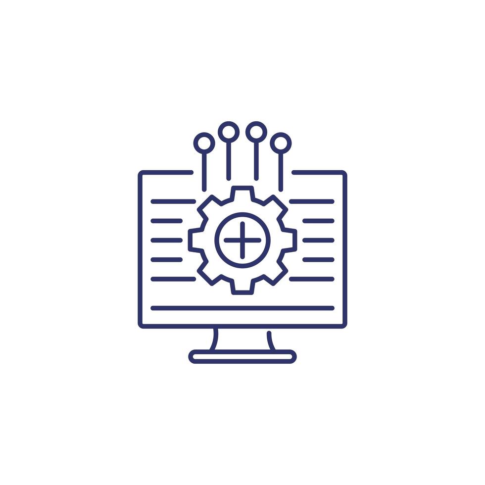 framework line icon on white vector