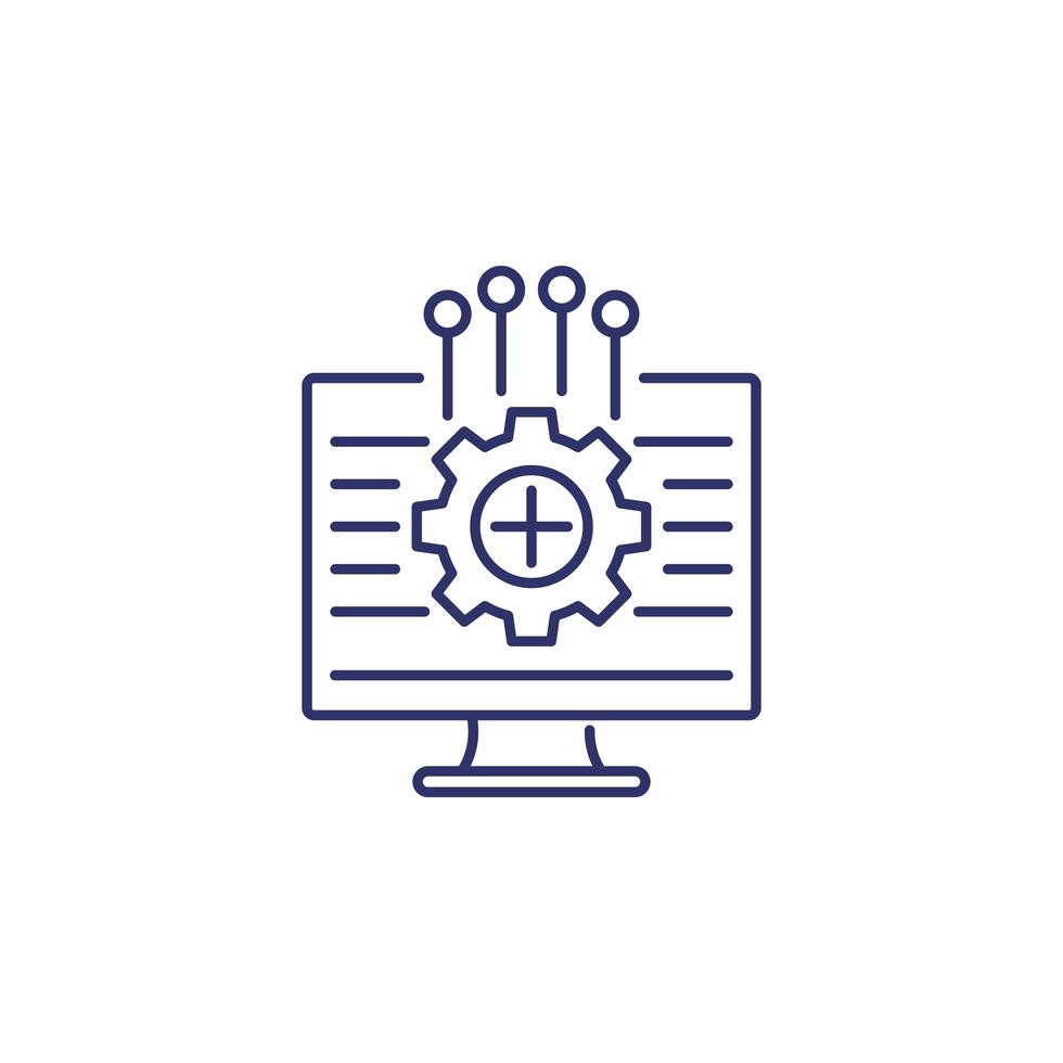 framework line icon on white vector