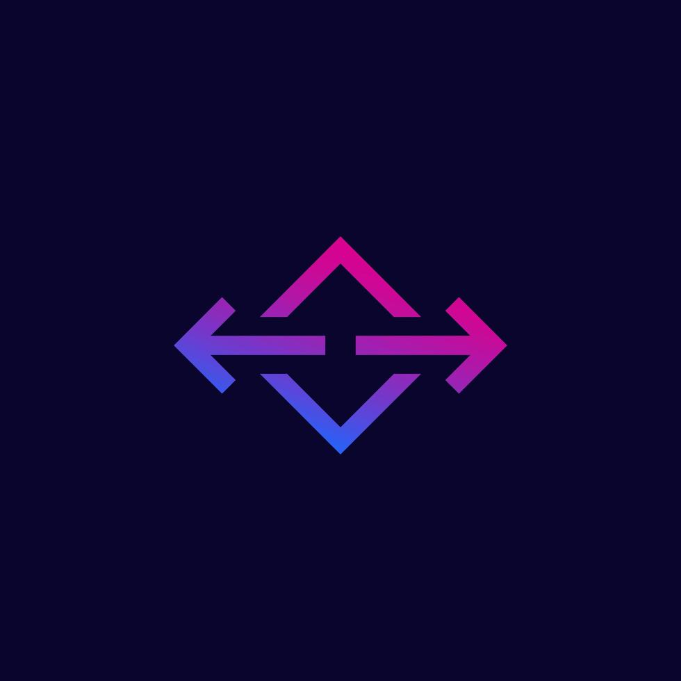 arrows pointed in two directions vector icon for web