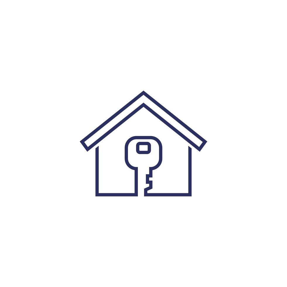 home and key line icon on white 1907517 Vector Art at Vecteezy