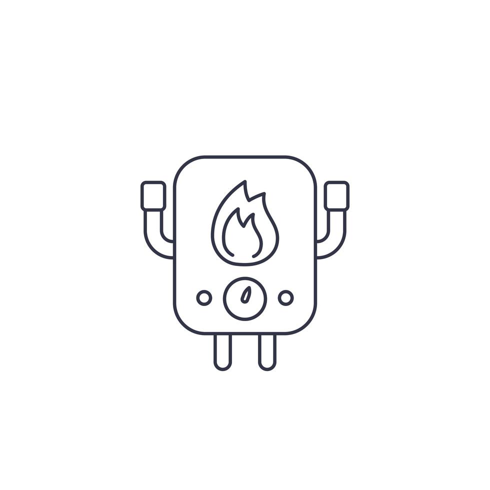 heating system vector line icon on white