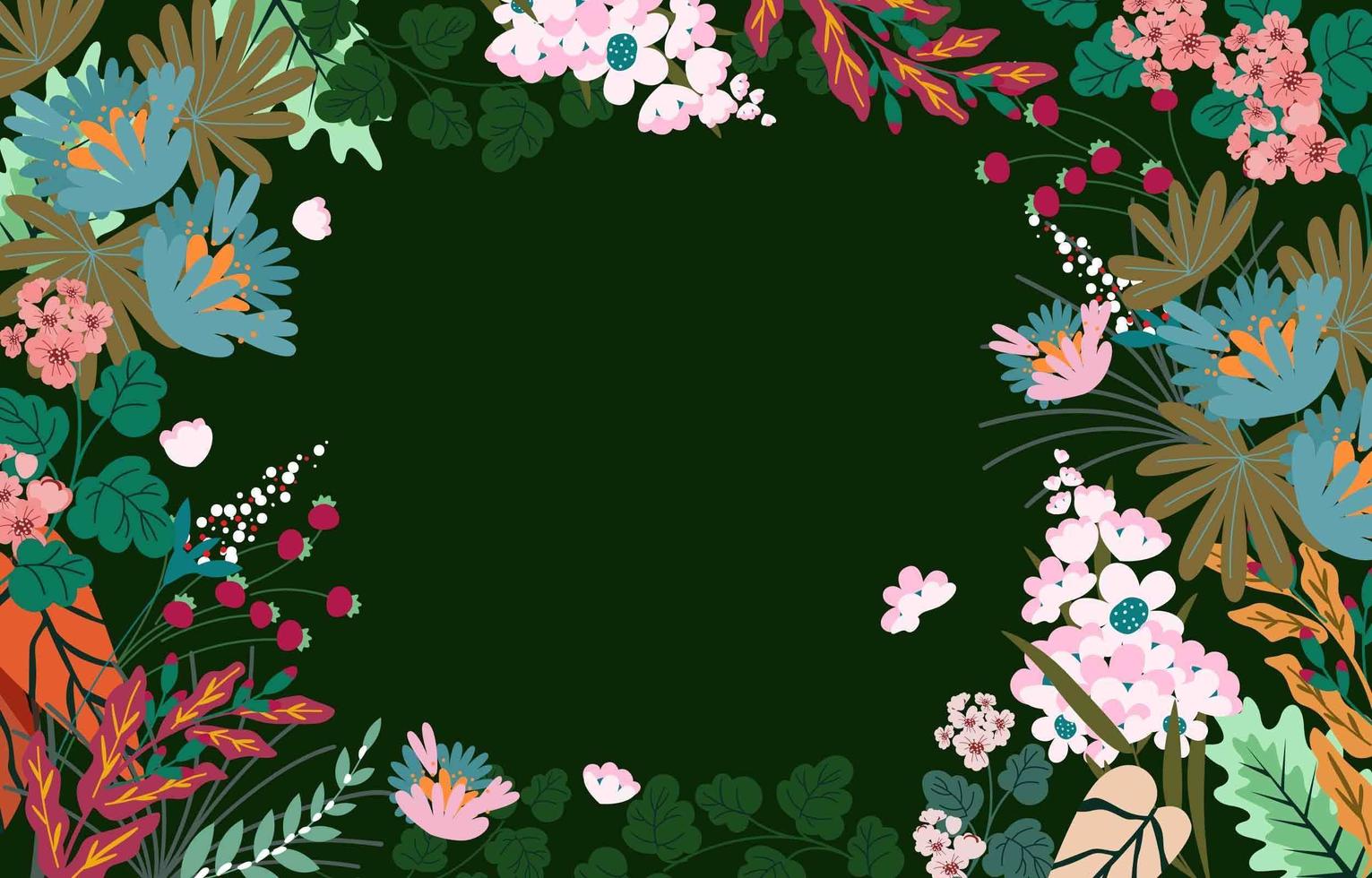 Floral Spring Background with Blossom Flowers vector