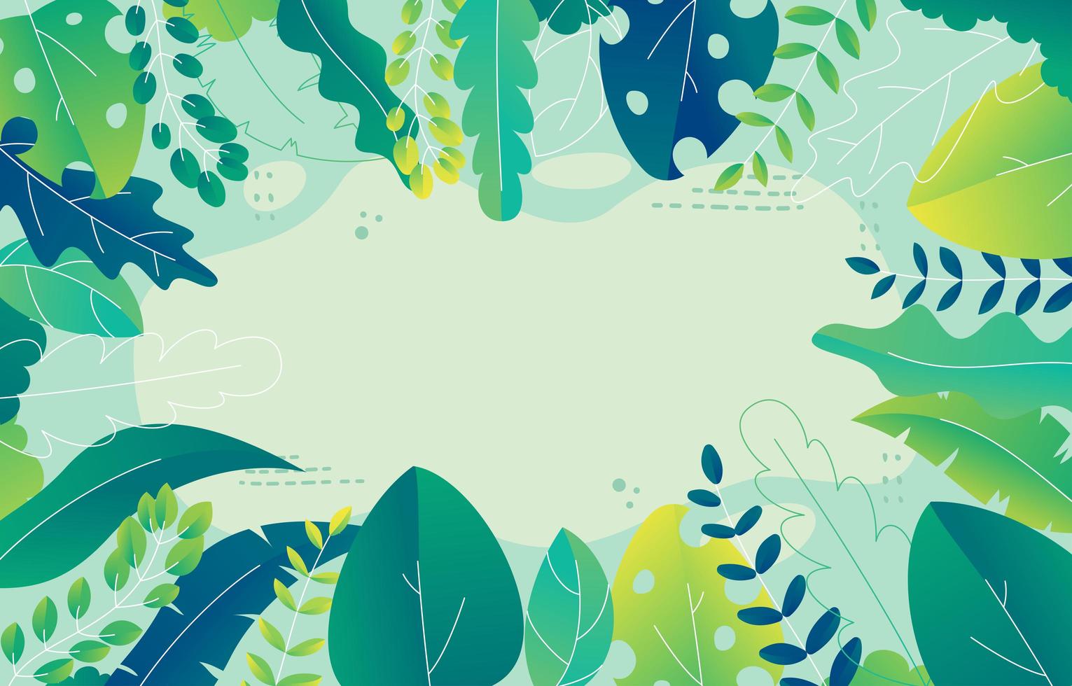 Beautiful Green Leaves Background vector