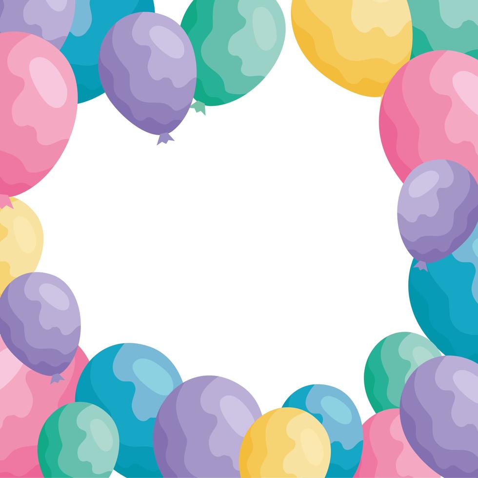frame of balloons helium decoration vector