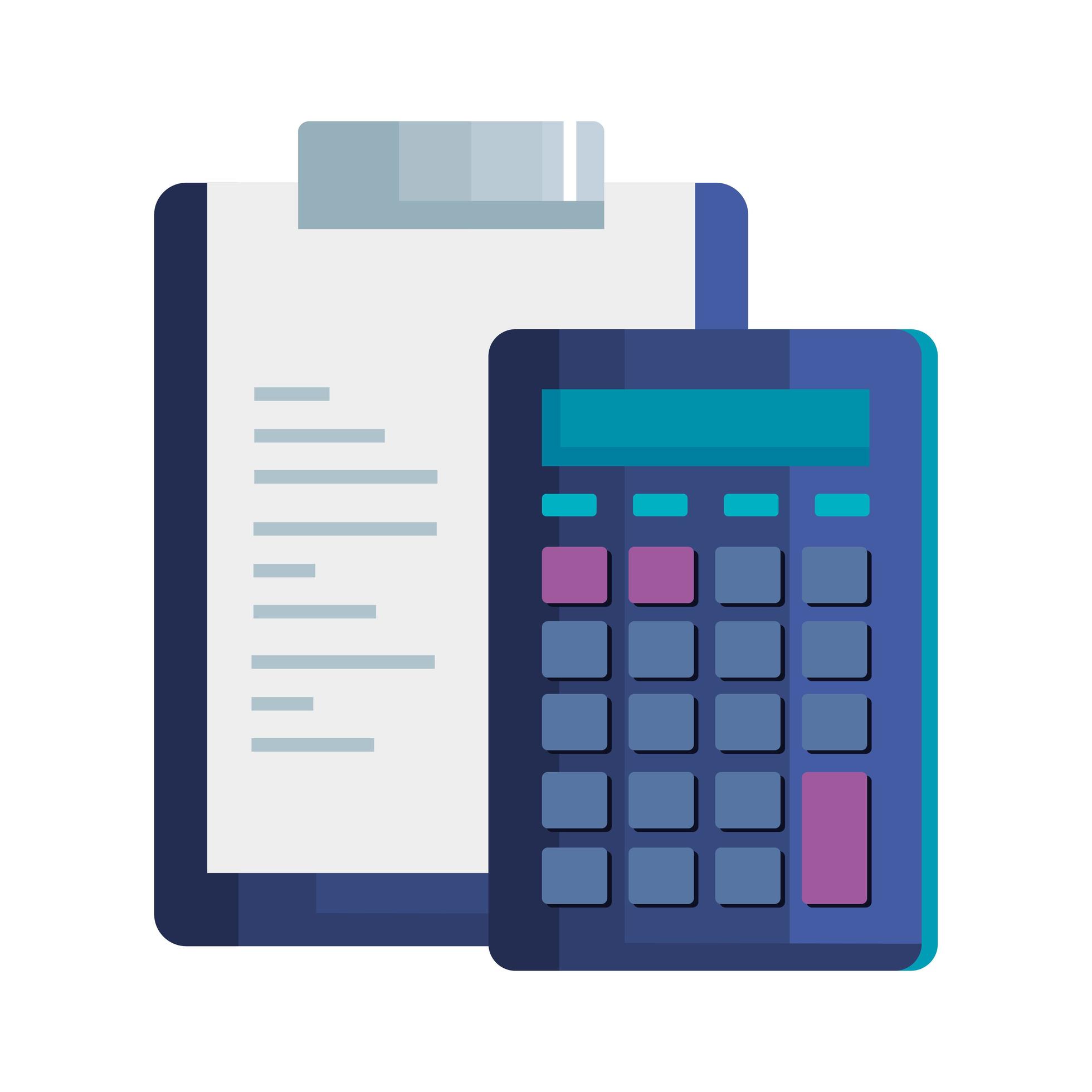 clipboard with paper document with calculator 1907920 Vector Art at