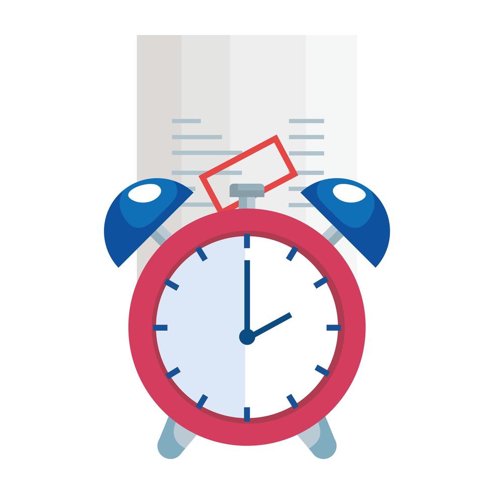 paper voucher with alarm clock isolated icon vector