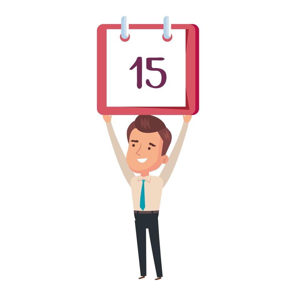 calendar reminder with businessman isolated icon vector