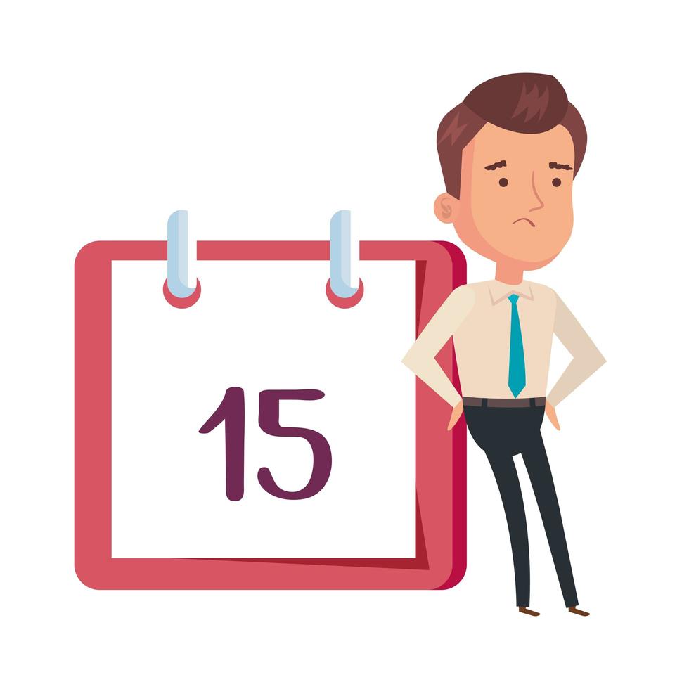 calendar reminder with businessman isolated icon vector