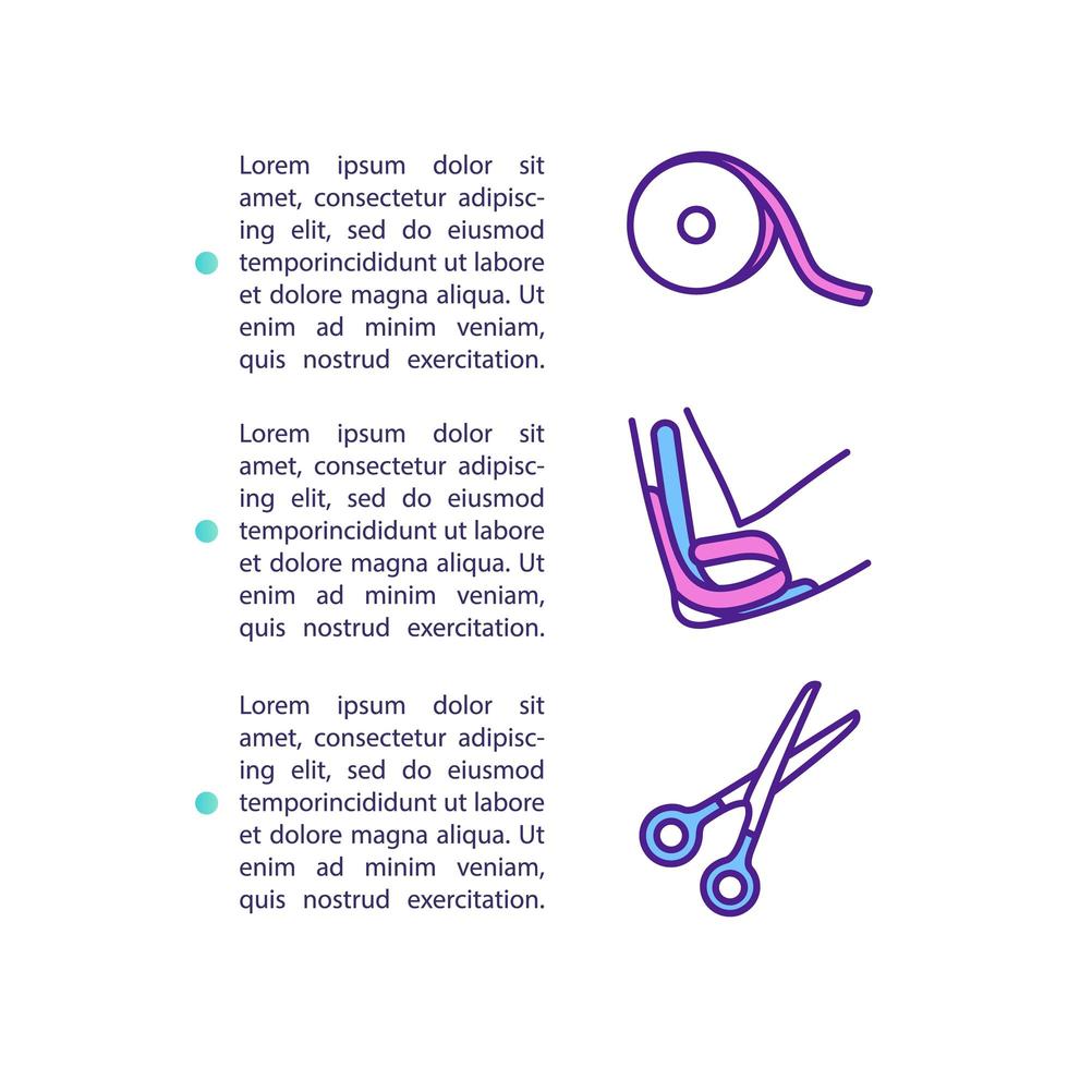 Kinesiology taping method concept icon with text vector