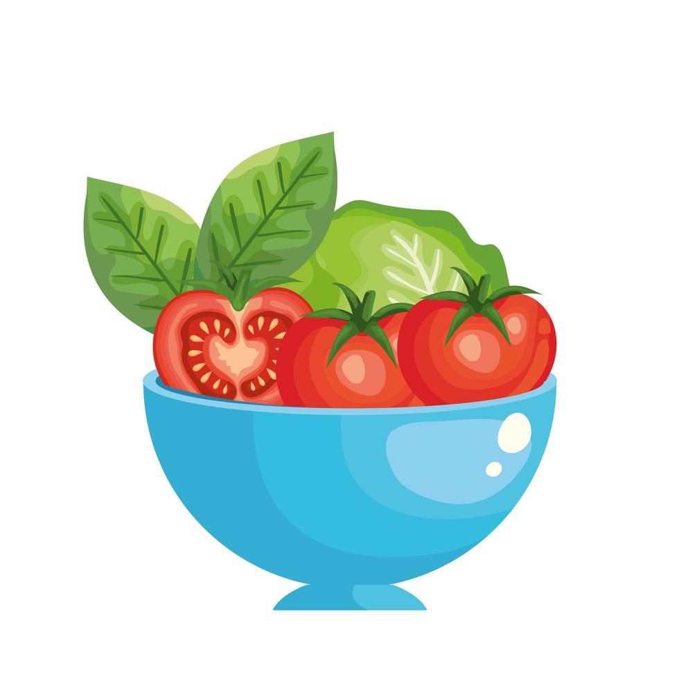 tomate fresco vegetal icono aislado vector