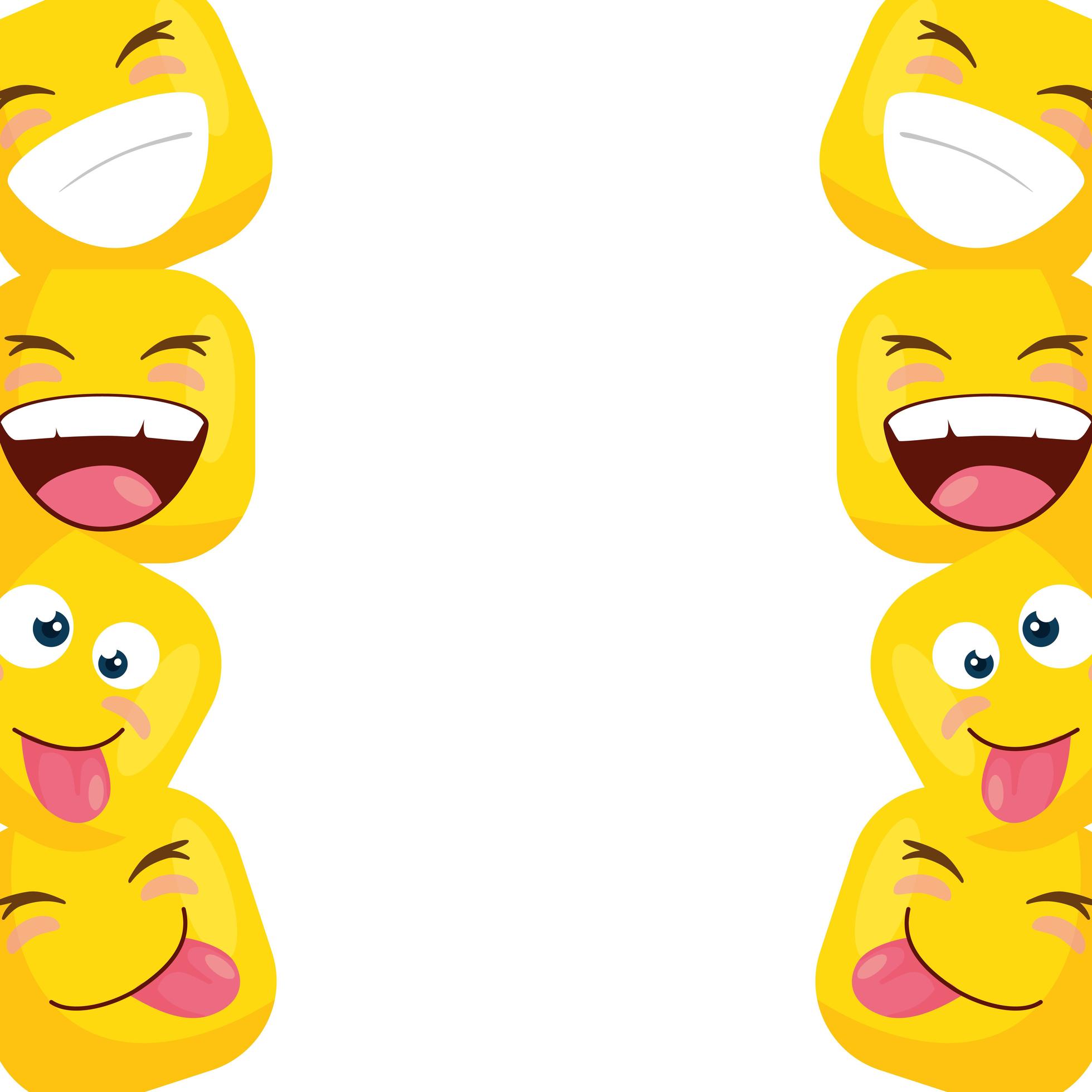 frame of funny square emoticons 1908333 Vector Art at Vecteezy