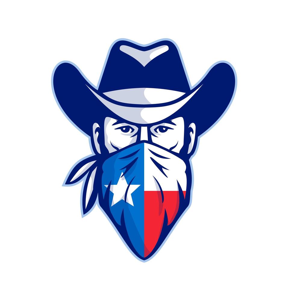 Texan Bandit Taxas Flag Bandana Mascot vector