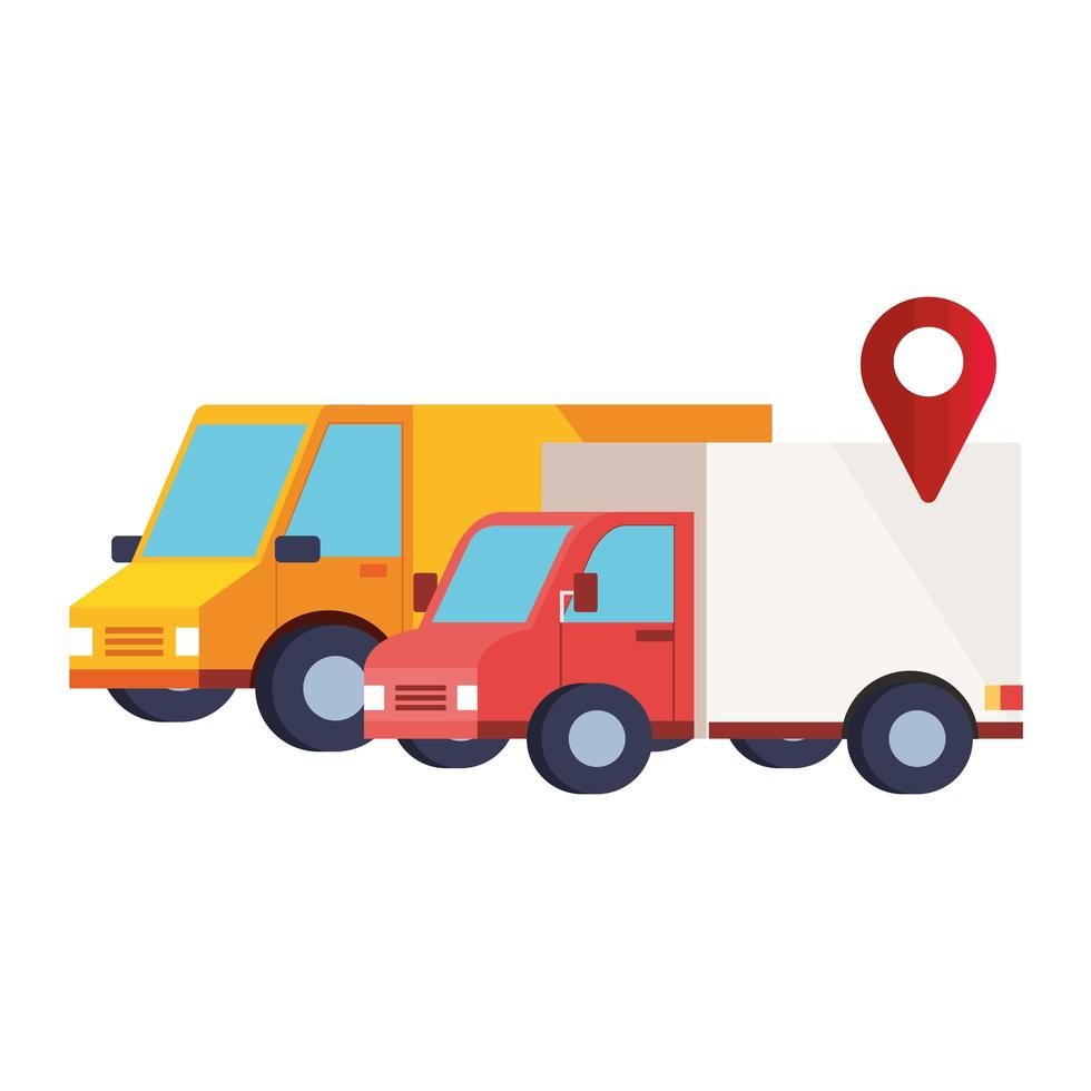 delivery service vehicles transportation isolated icon vector