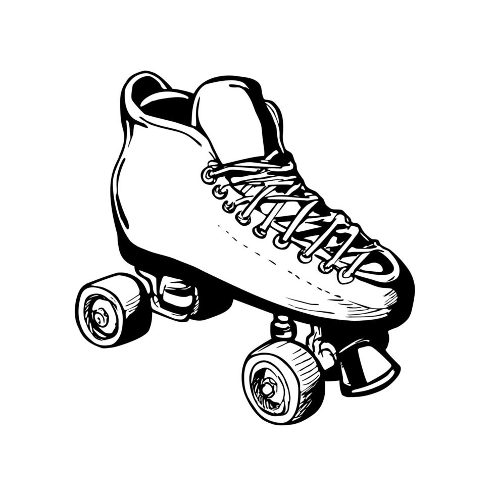 Vintage Woman or Ladies Roller Derby Skates vector