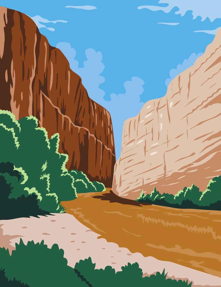 Big Bend National Park of Rio Grande Rio Bravo vector