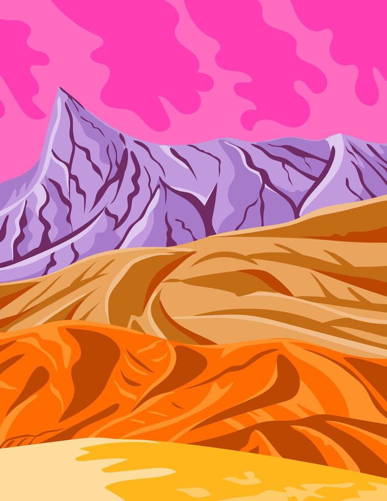 Death Valley National Park in California and Nevada vector