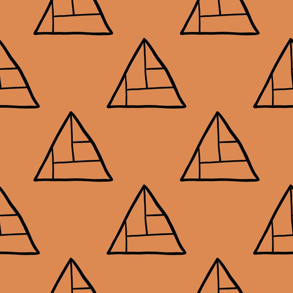 Vector seamless pattern, texture background. Hand drawn, orange, black colors.