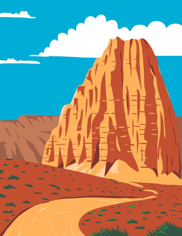 Cathedral Valley Loop in Capitol Reef National Park vector