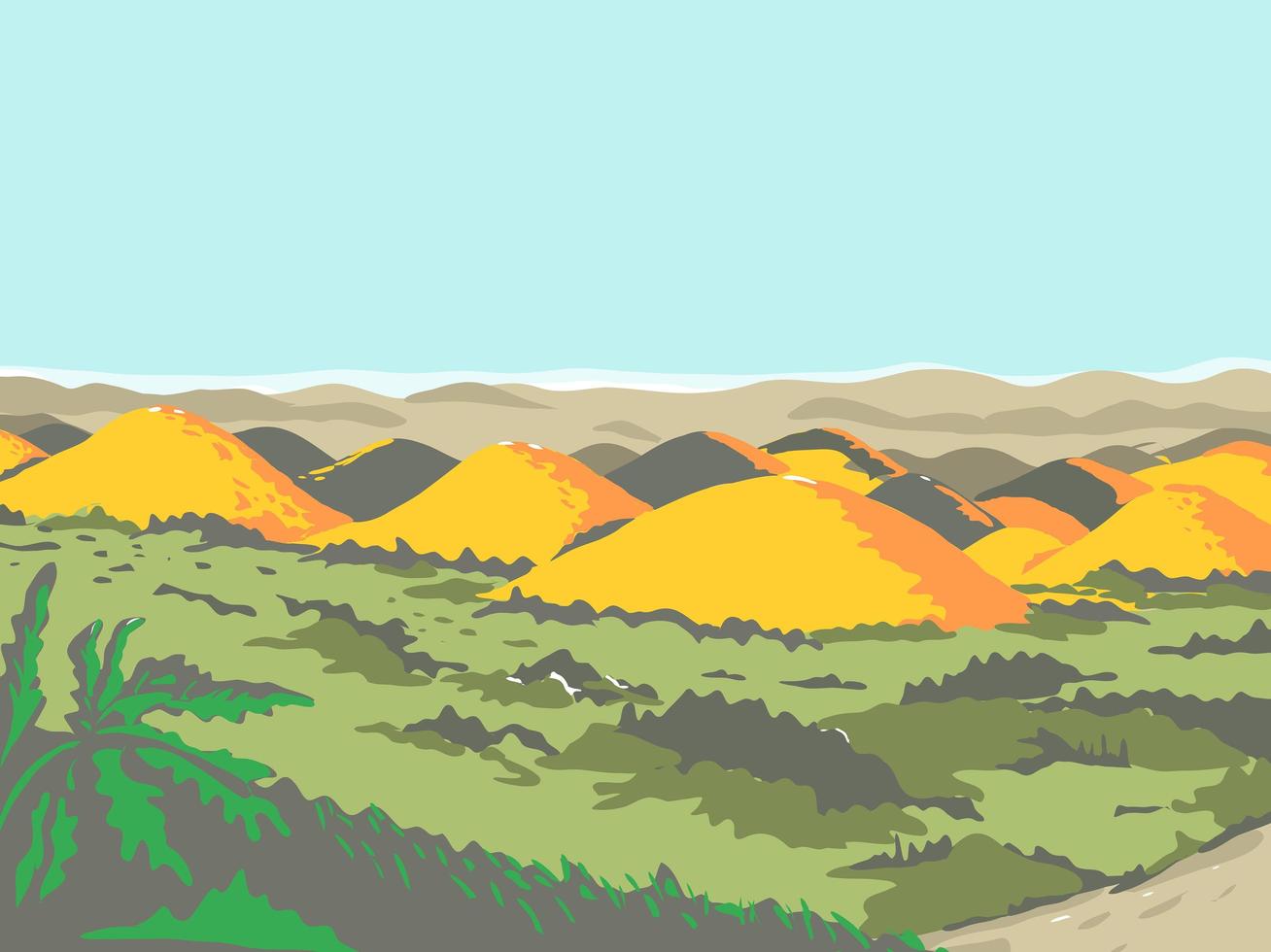 Chocolate Hills Vector Art, Icons, and Graphics for Free Download