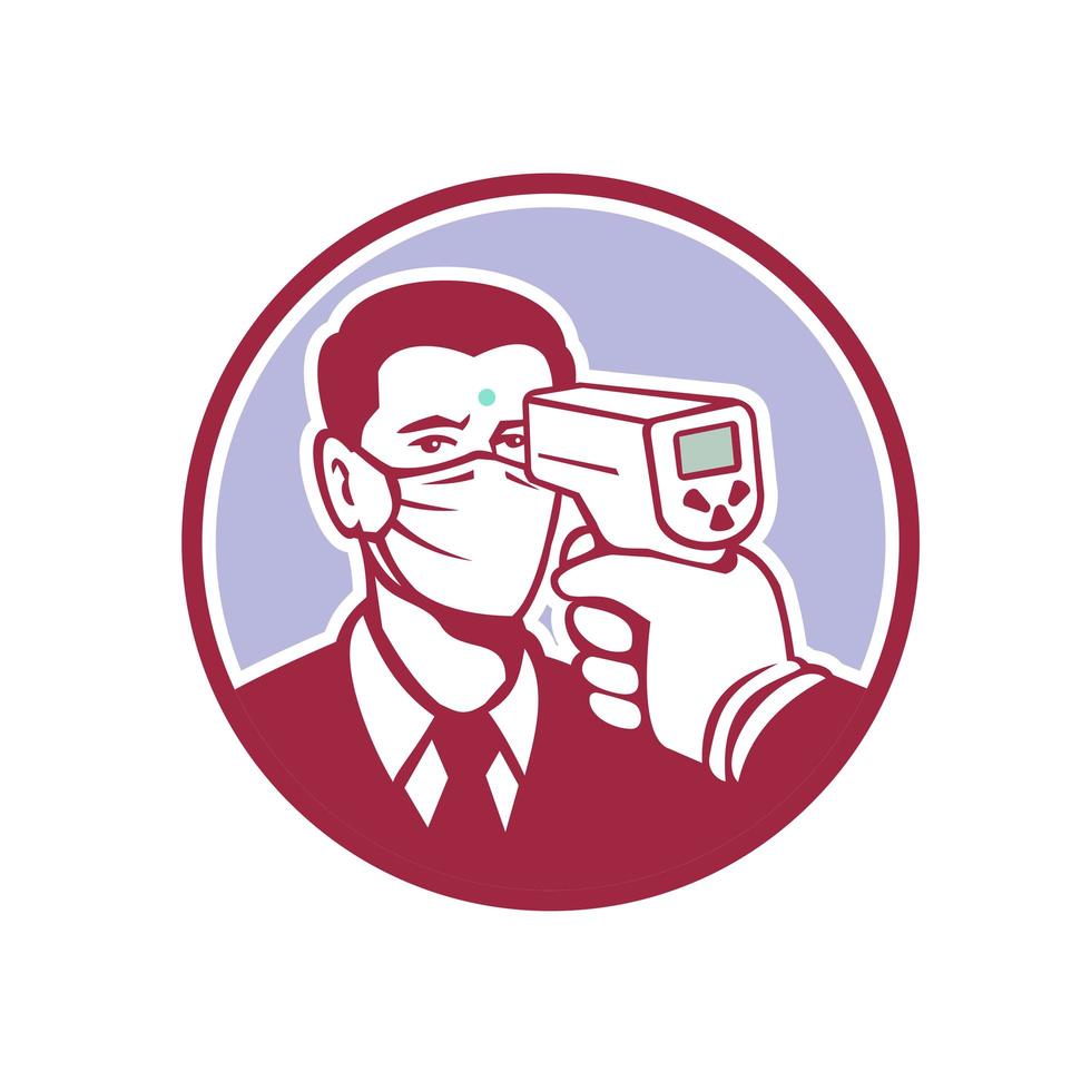 Coronavirus Screening Icon Retro vector