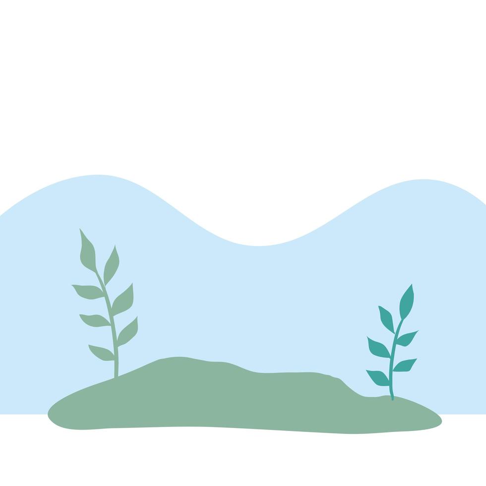 natural landscape scene isolated icon vector