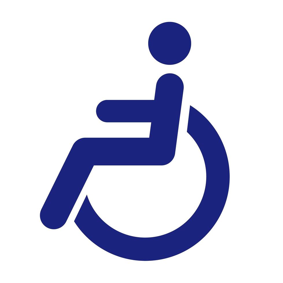 persona discapacitada en silla de ruedas vector