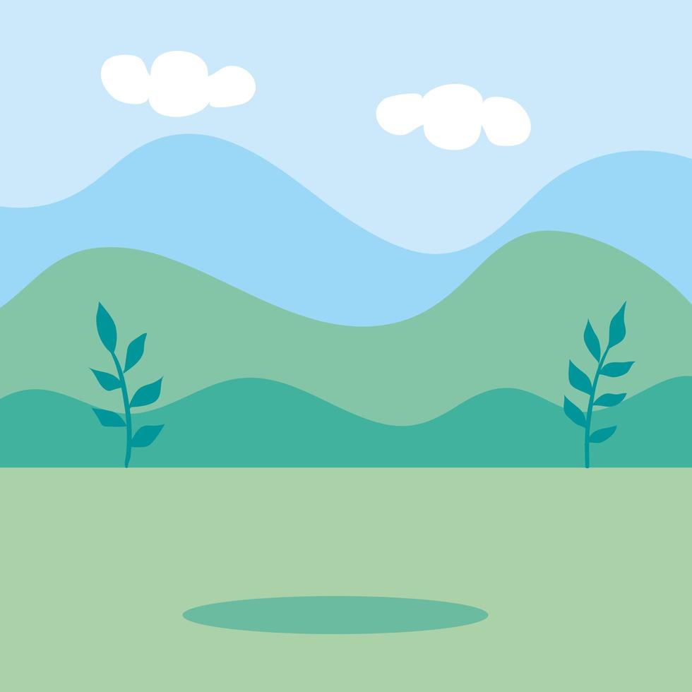 natural landscape scene isolated icon vector