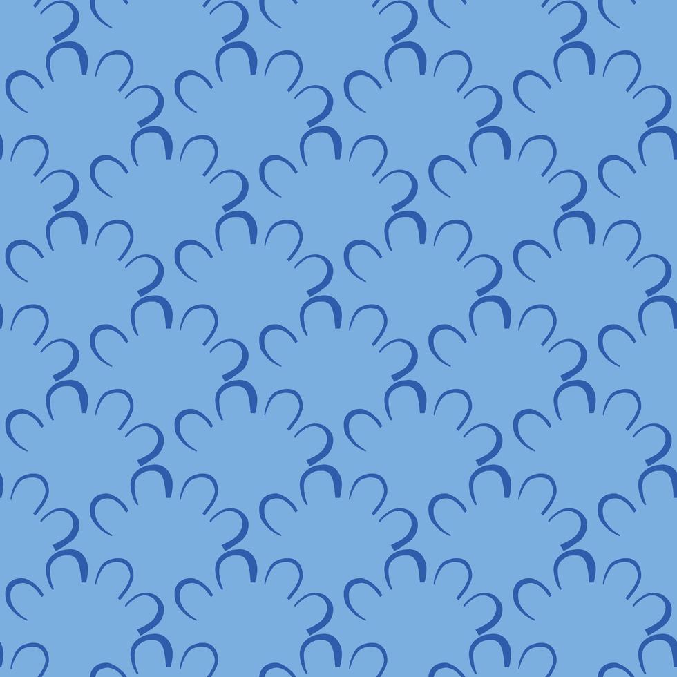 Vector seamless pattern, texture background. Hand drawn, blue colors.