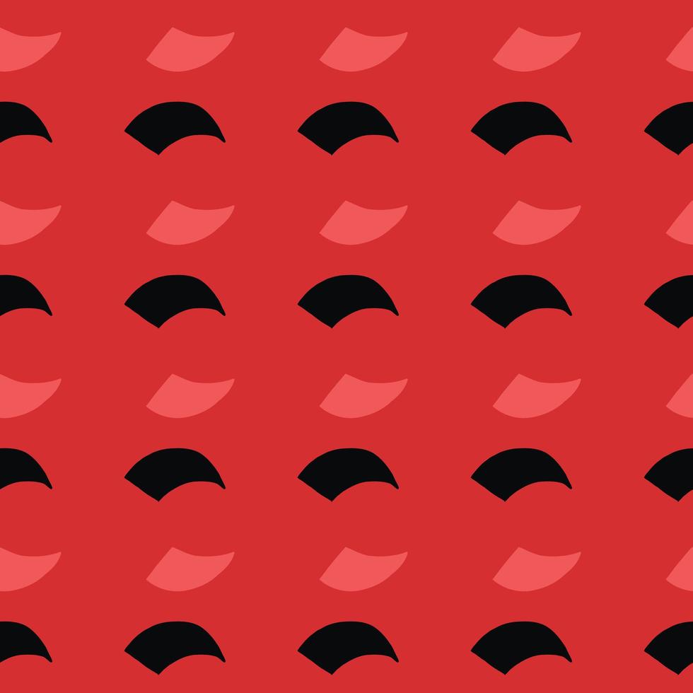 Vector seamless texture background pattern. Hand drawn, red, black colors.