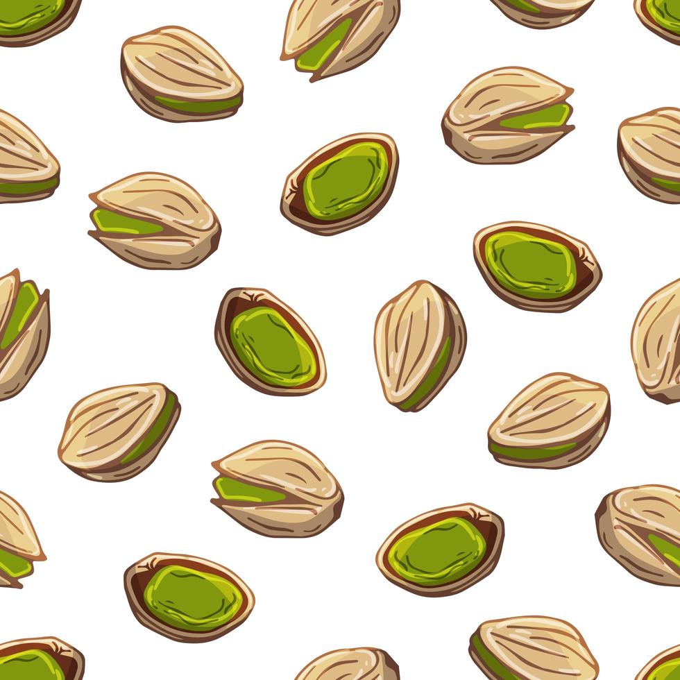 patrón de ilustraciones vectoriales sobre el tema de nutrición de pistachos. objetos aislados realistas para su diseño. vector