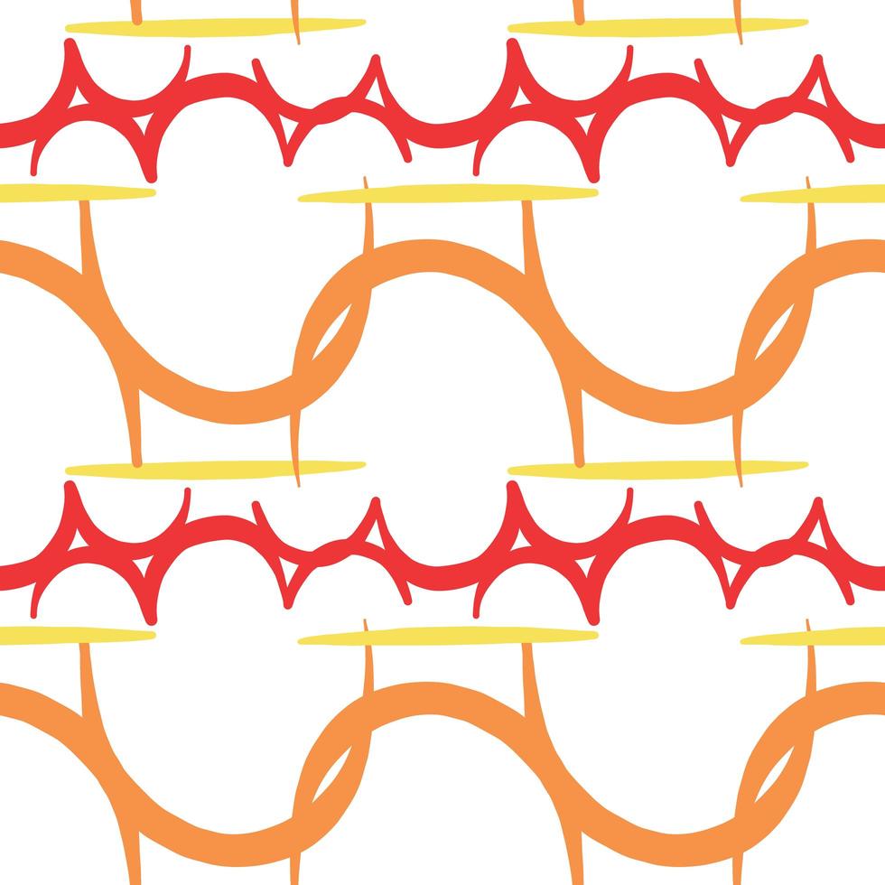 vector de patrones sin fisuras, textura de fondo. dibujado a mano, rojo, naranja, amarillo, colores blancos.