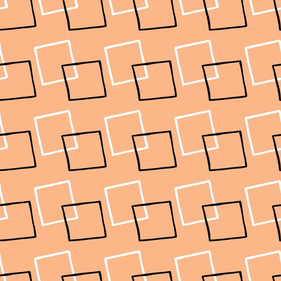 Vector seamless texture background pattern. Hand drawn, orange, black, white colors.