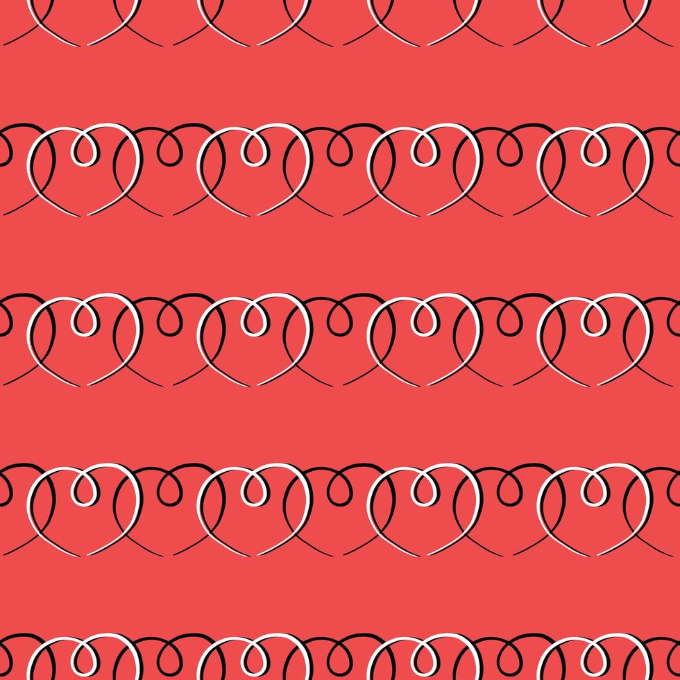 Vector seamless texture background pattern with hearts