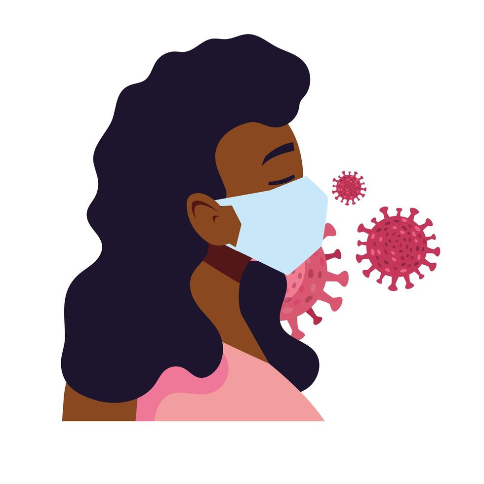 Woman with mask vector design