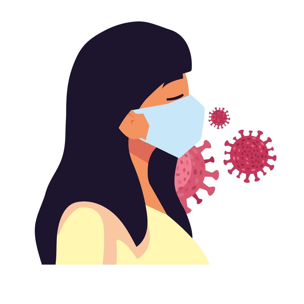 Woman with mask vector design