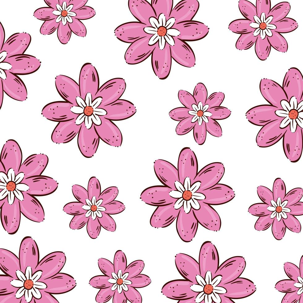 fondo de flores lindas color rosa vector