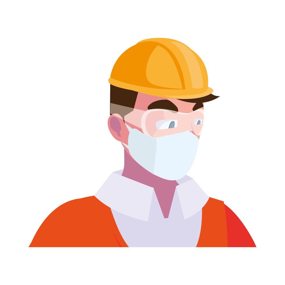 Industry operator wearing face mask at work vector