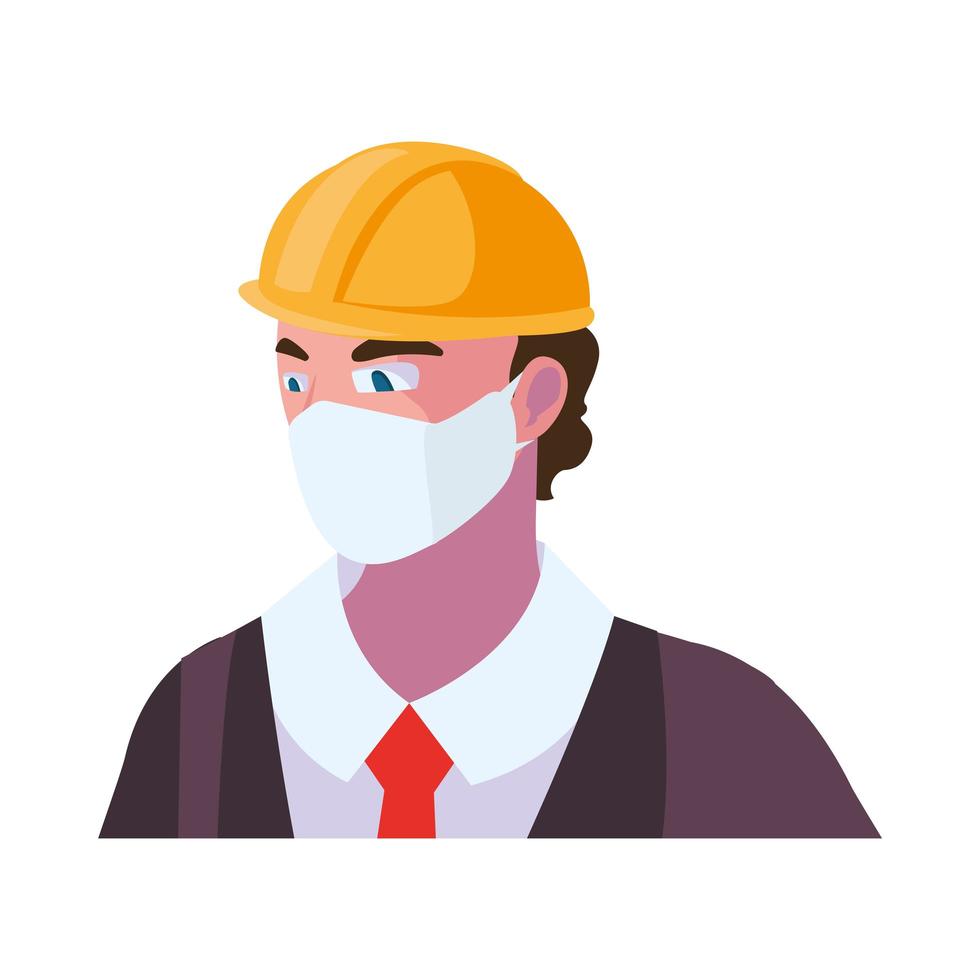 Industry operator wearing face mask at work vector